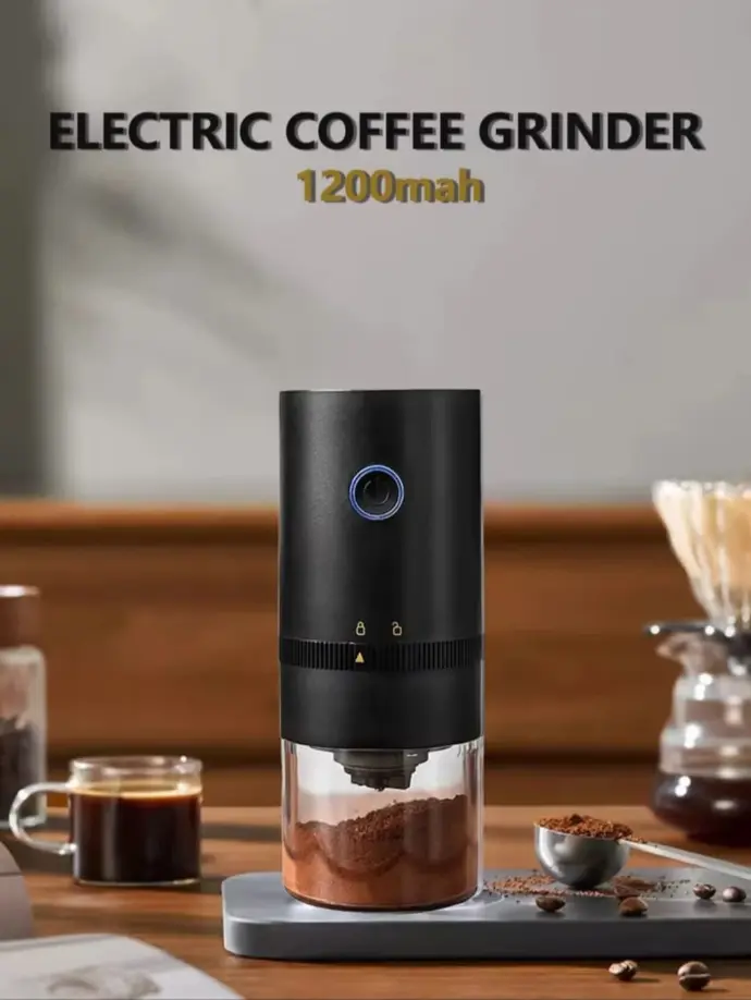 Portable USB Coffee Grinder – Ceramic Burr, Type-C Recharge