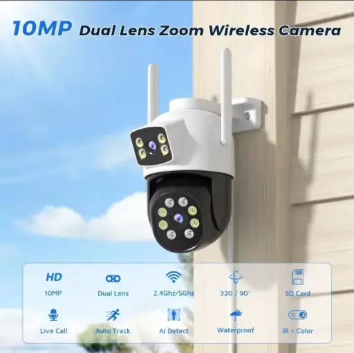 DIY CCTV WiFi Surveillance Camera | Security Protection Dual Lens | Night Vision