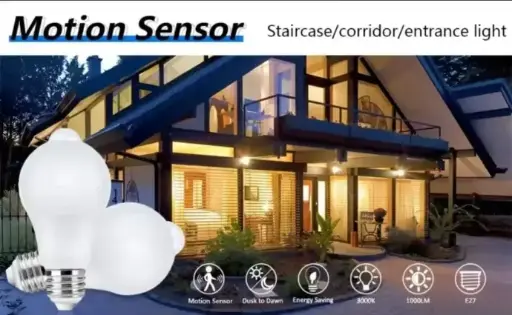 PIR Motion Sensor LED Bulb | E27 Base | 6W–20W | White or Warm Glow